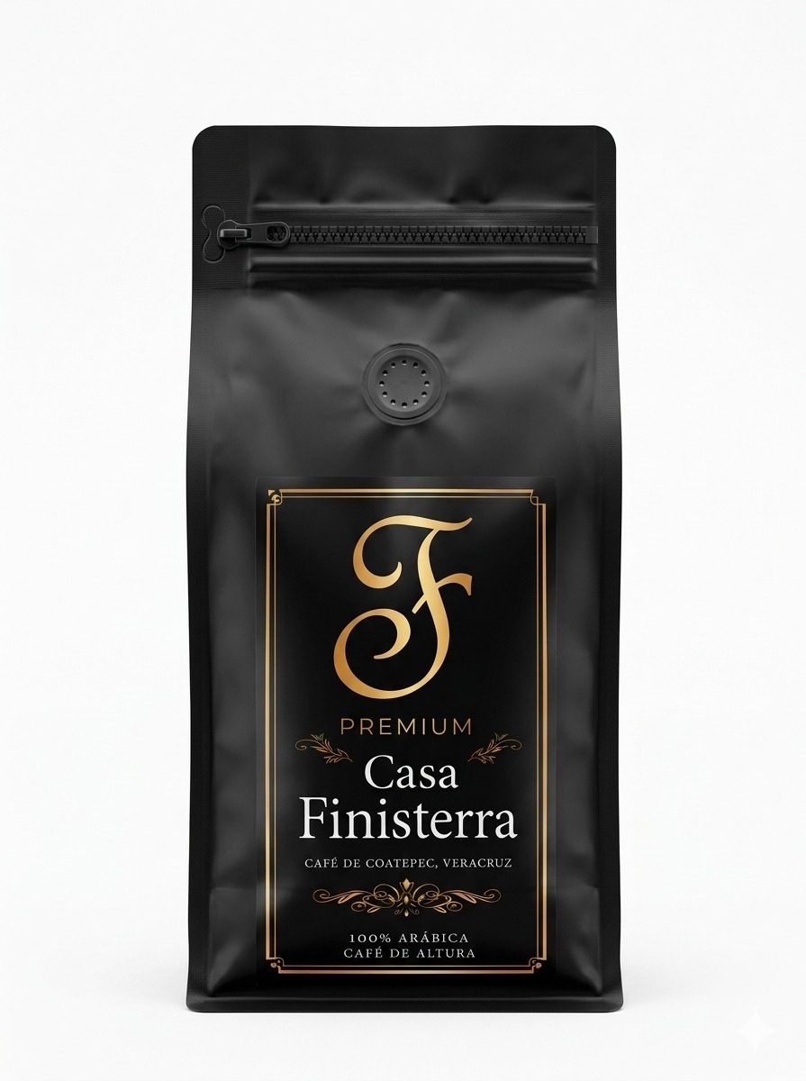 Bolsa de café Casa Finisterra Premium, 500 gramos, tueste medio-alto, origen Coatepec, Veracruz