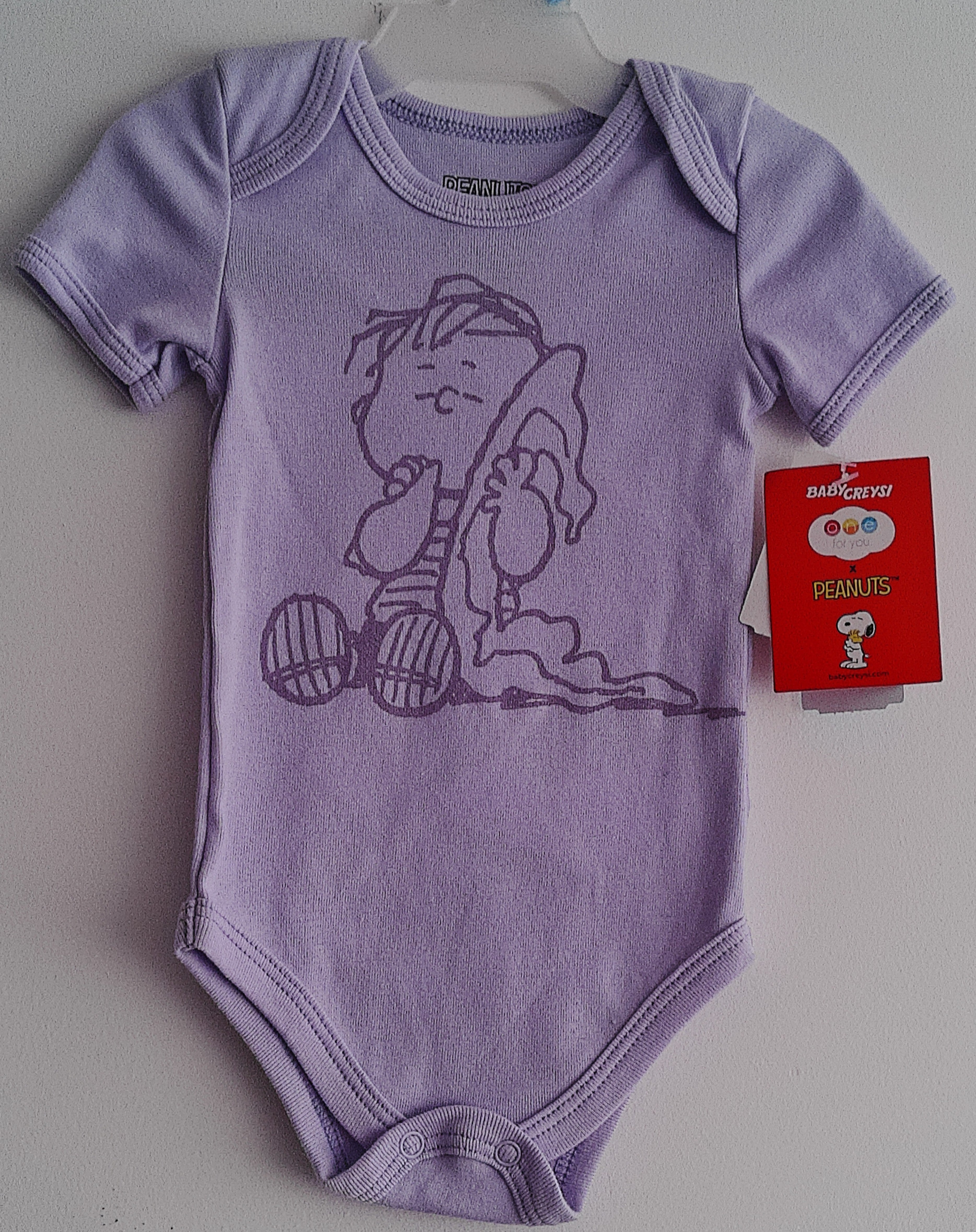 pañalero manga corta estampado peanuts para niña