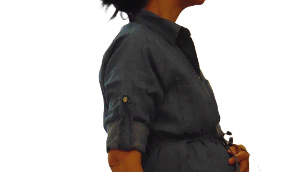 Vestido de Mezclilla para Mujer – Corte Princesa Denim Midi Elegante
