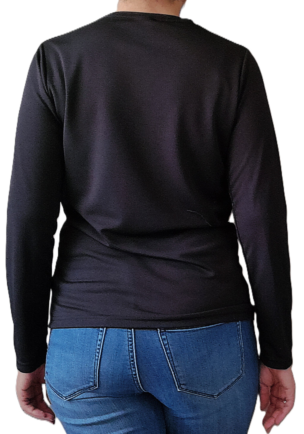 Playera cuello redondo manga larga con silueta