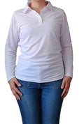 Playera tipo polo manga larga con silueta