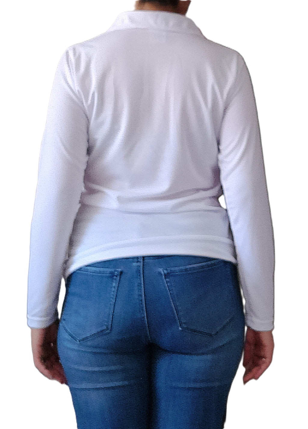 Playera tipo polo manga larga con silueta