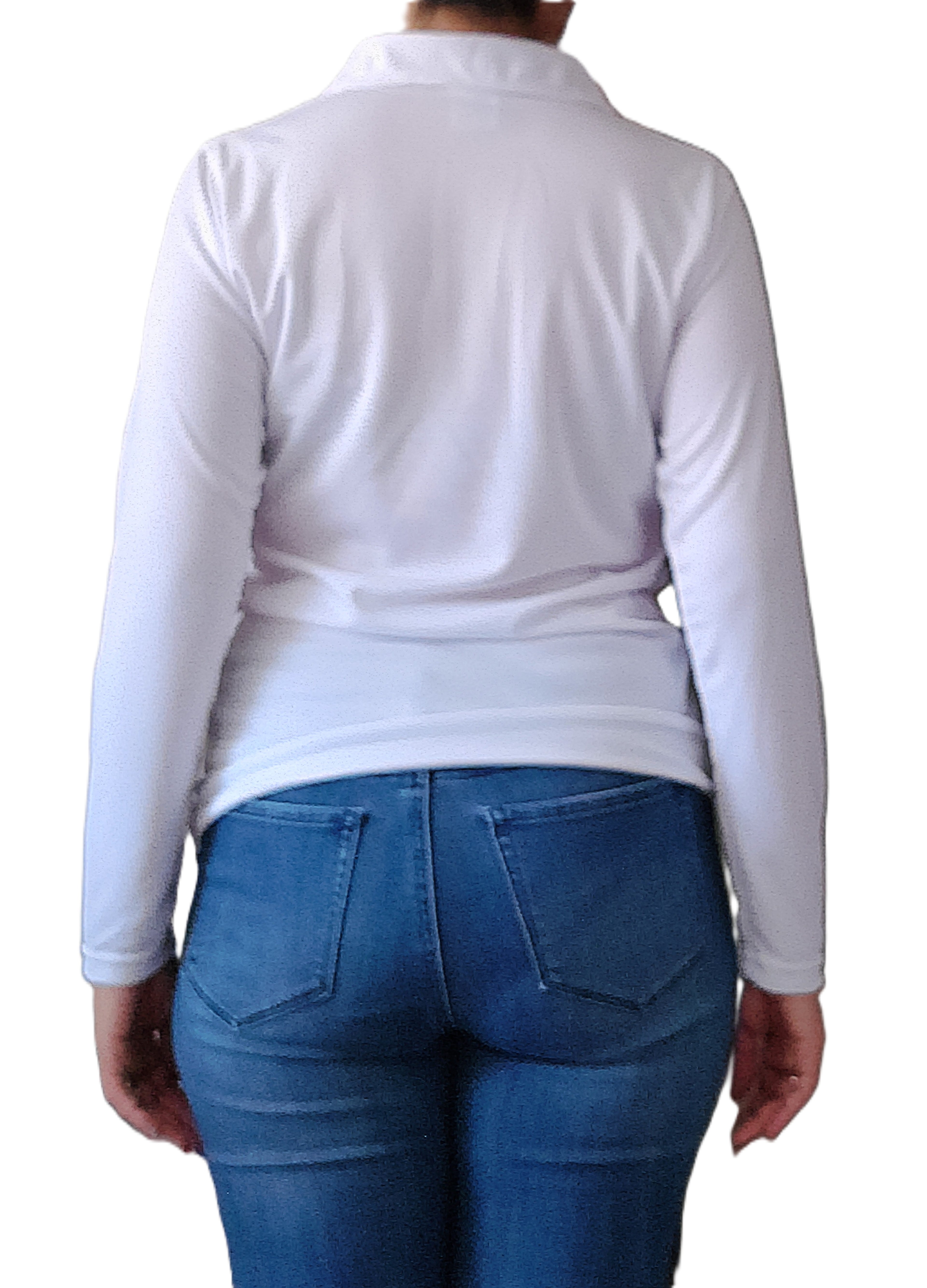 Playera tipo polo manga larga con silueta