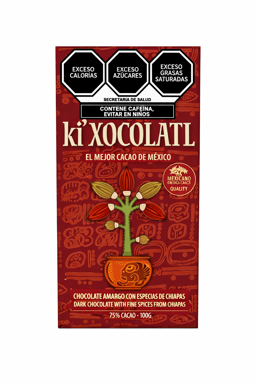 Chocolate Amargo Ki’Xocolatl con Especias de Chiapas – 75% Cacao