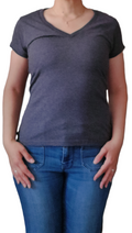 Playera cuello V manga corta con silueta