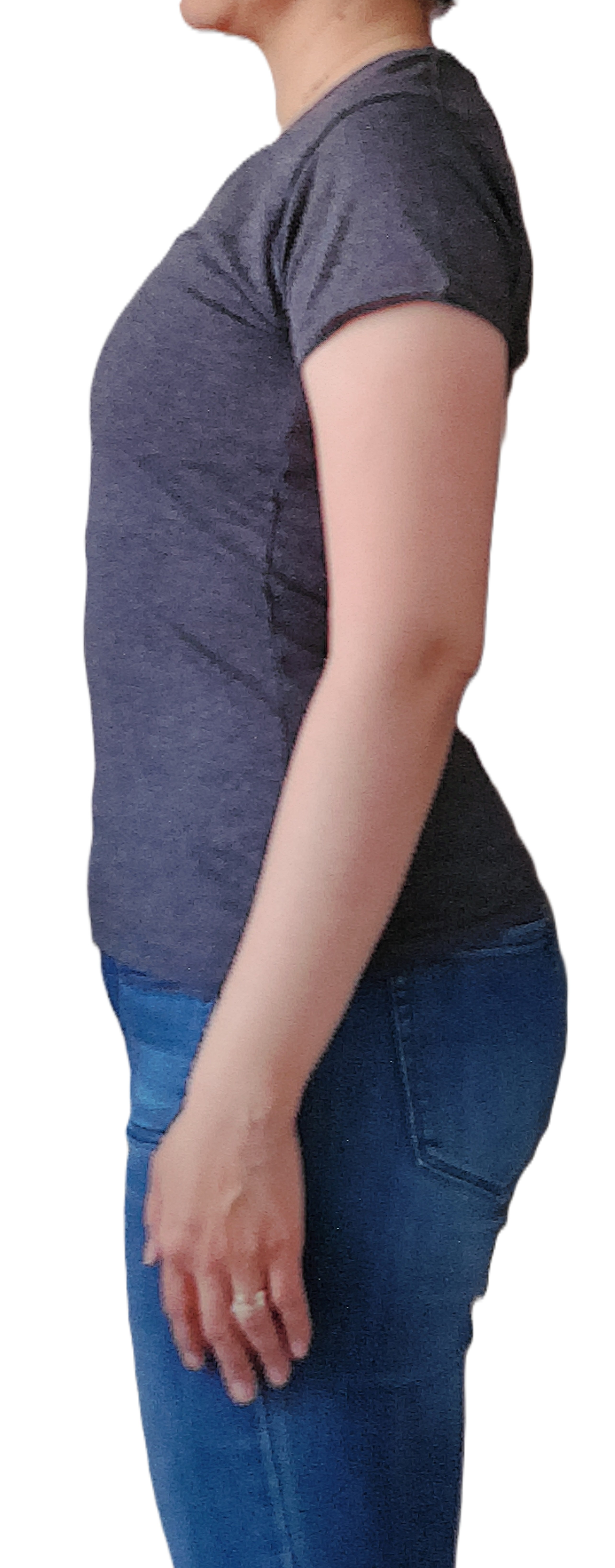 Playera cuello V manga corta con silueta