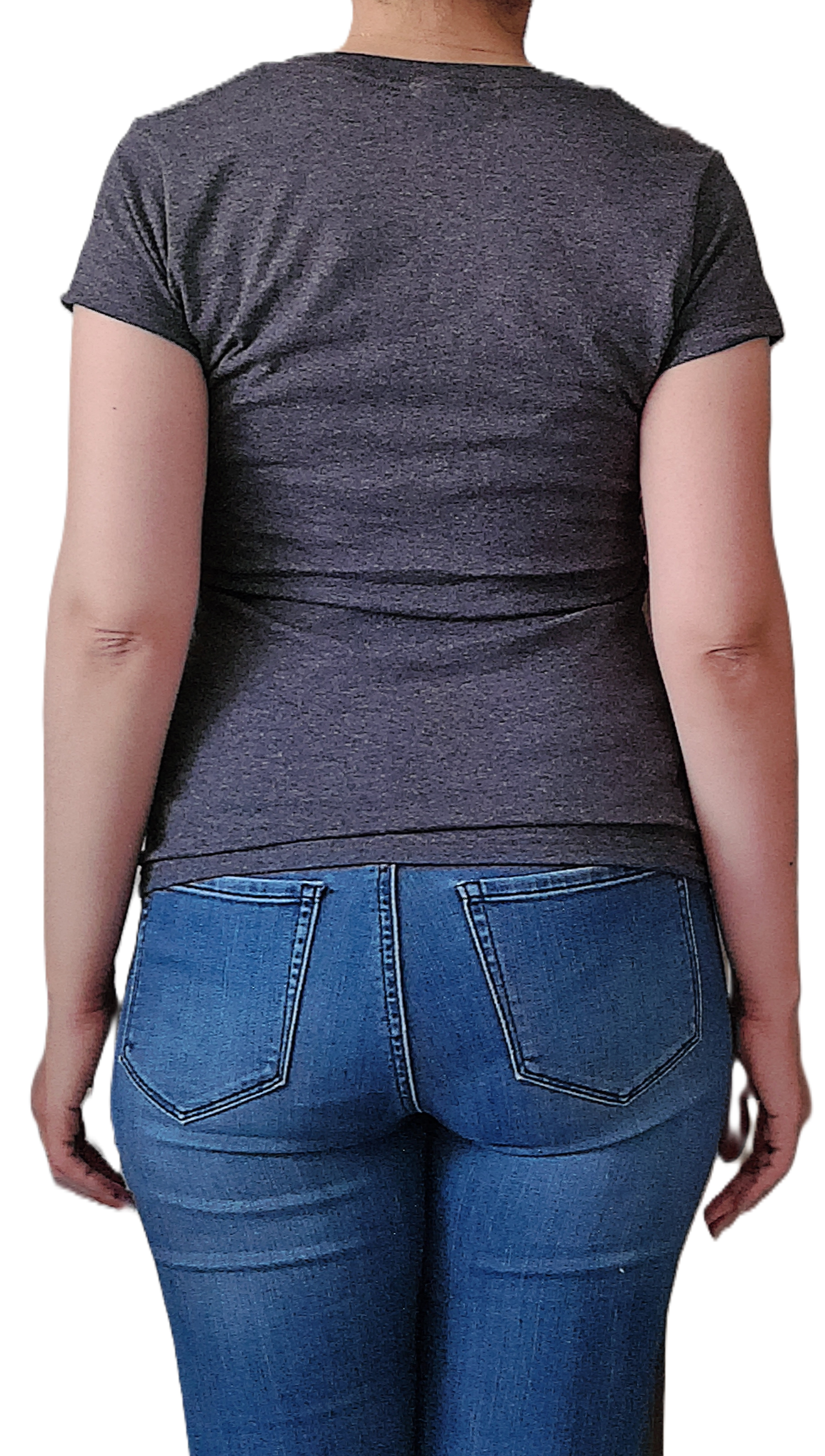 Playera cuello V manga corta con silueta