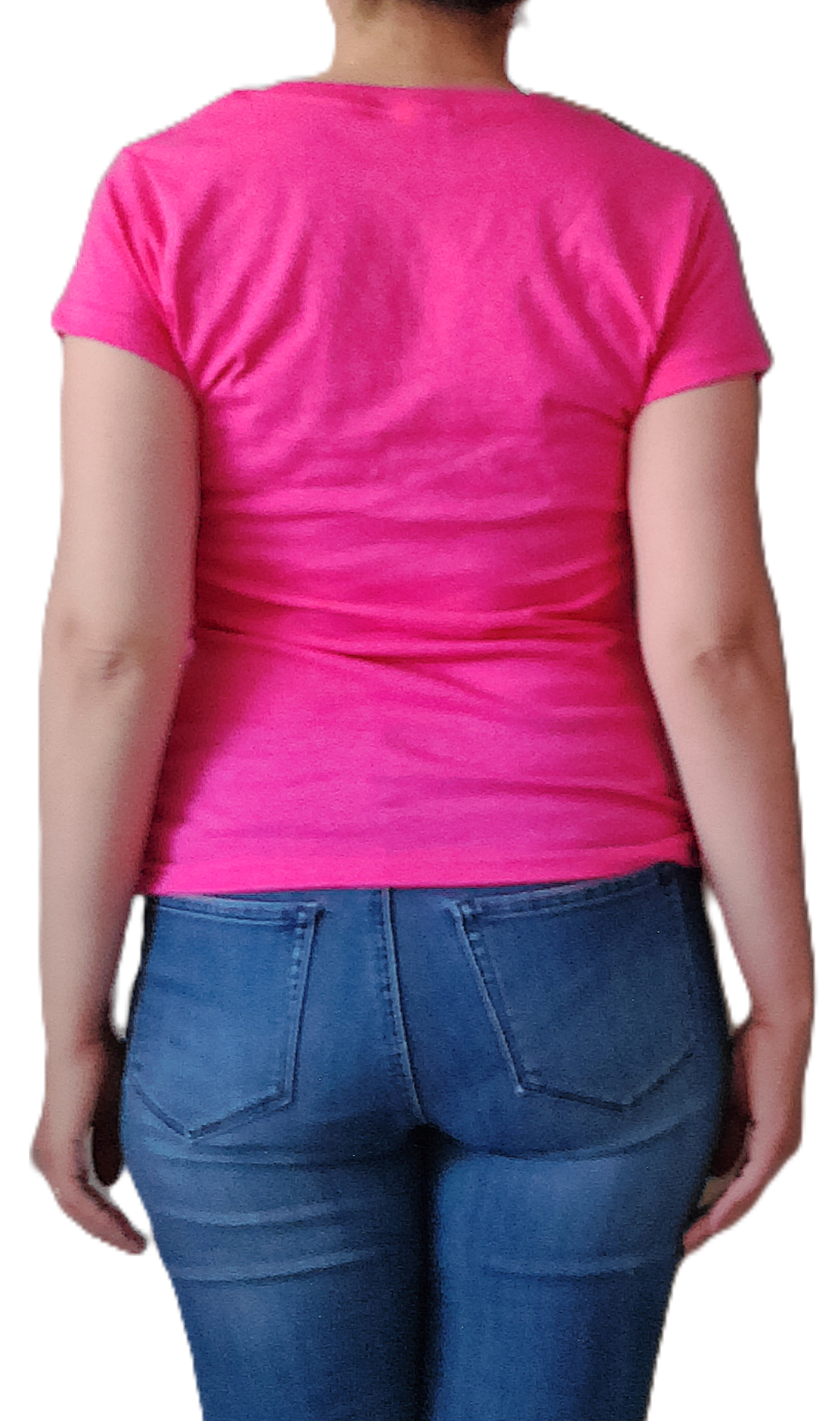 Playera cuello V manga corta con silueta