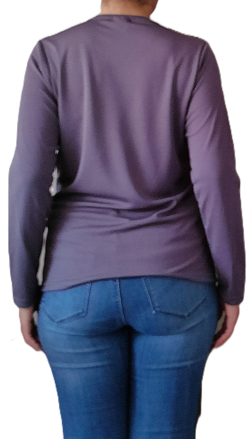 Playera cuello redondo manga larga con silueta