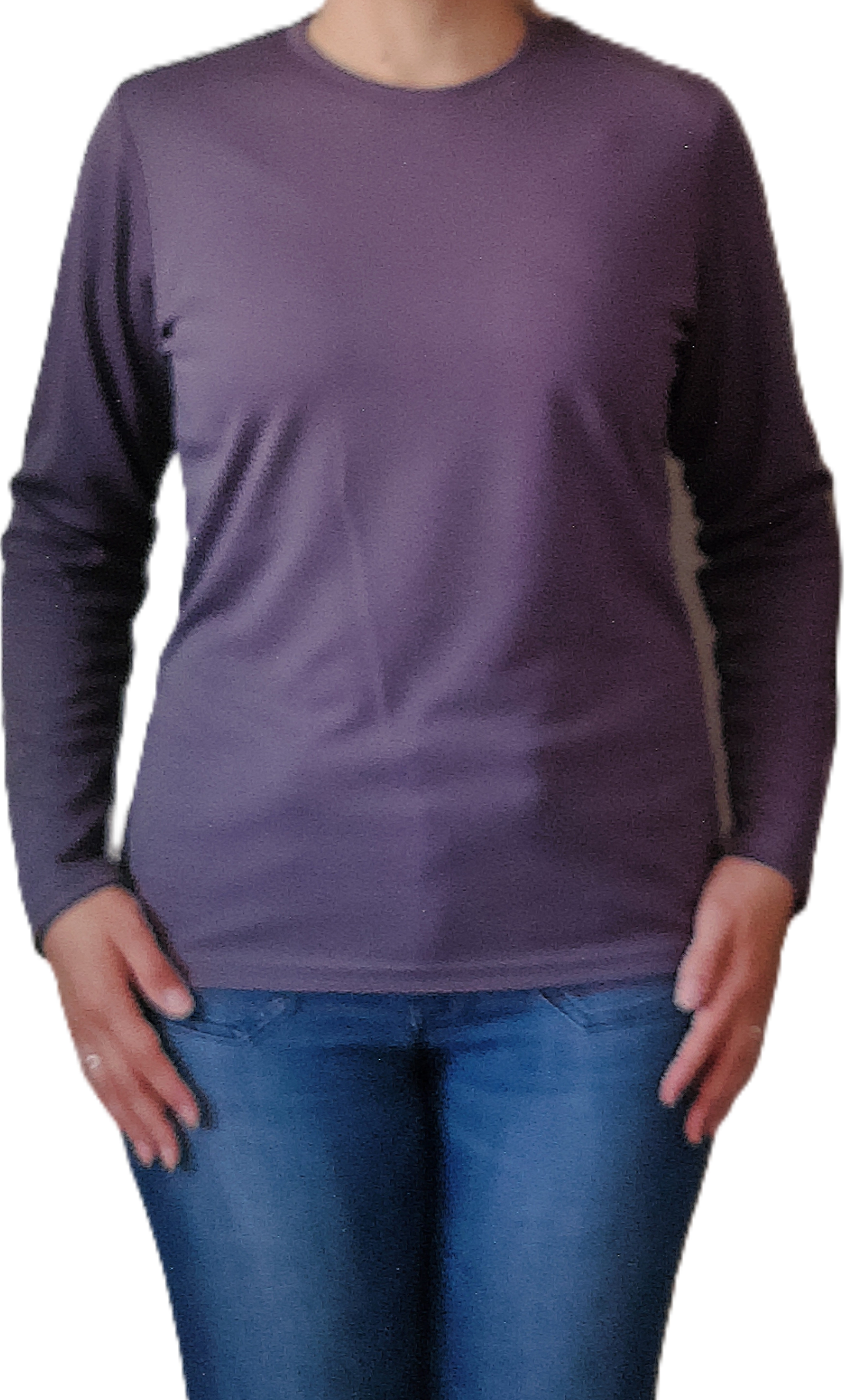 Playera cuello redondo manga larga con silueta
