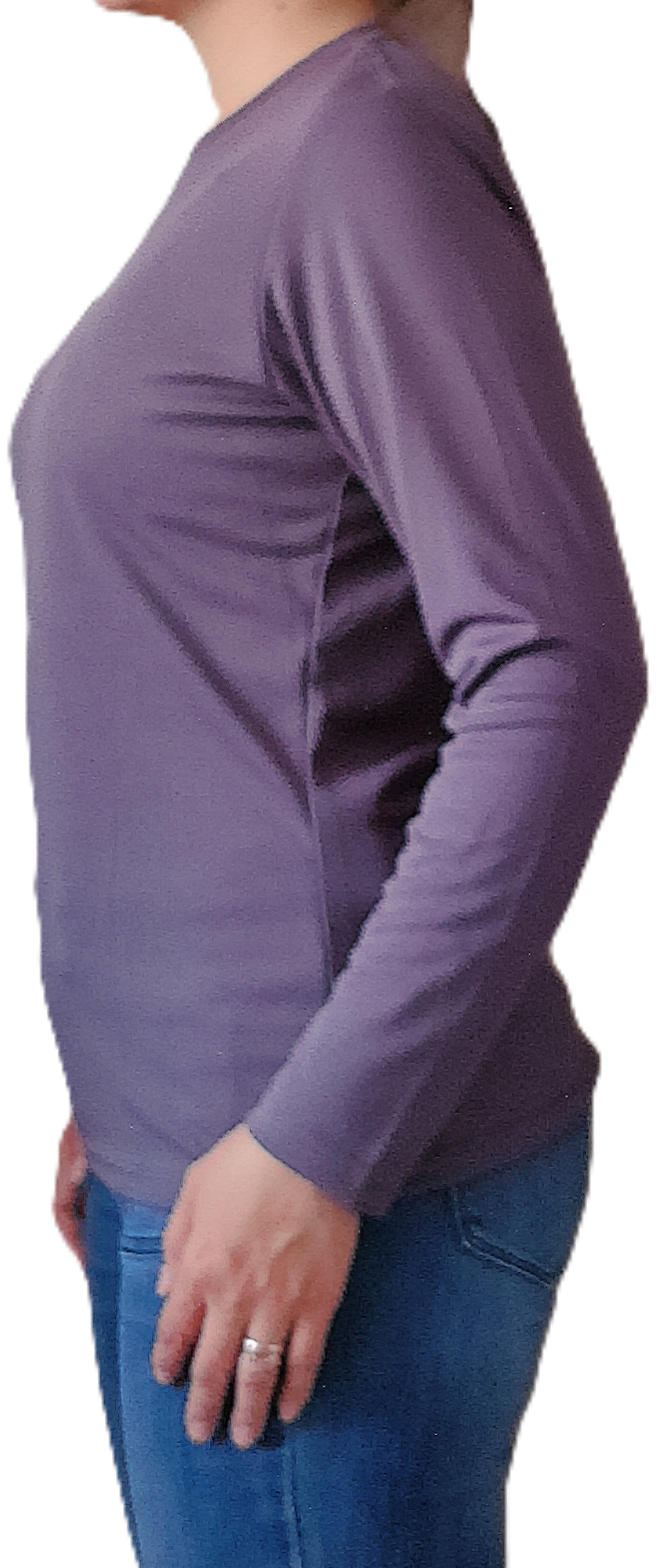 Playera cuello redondo manga larga con silueta
