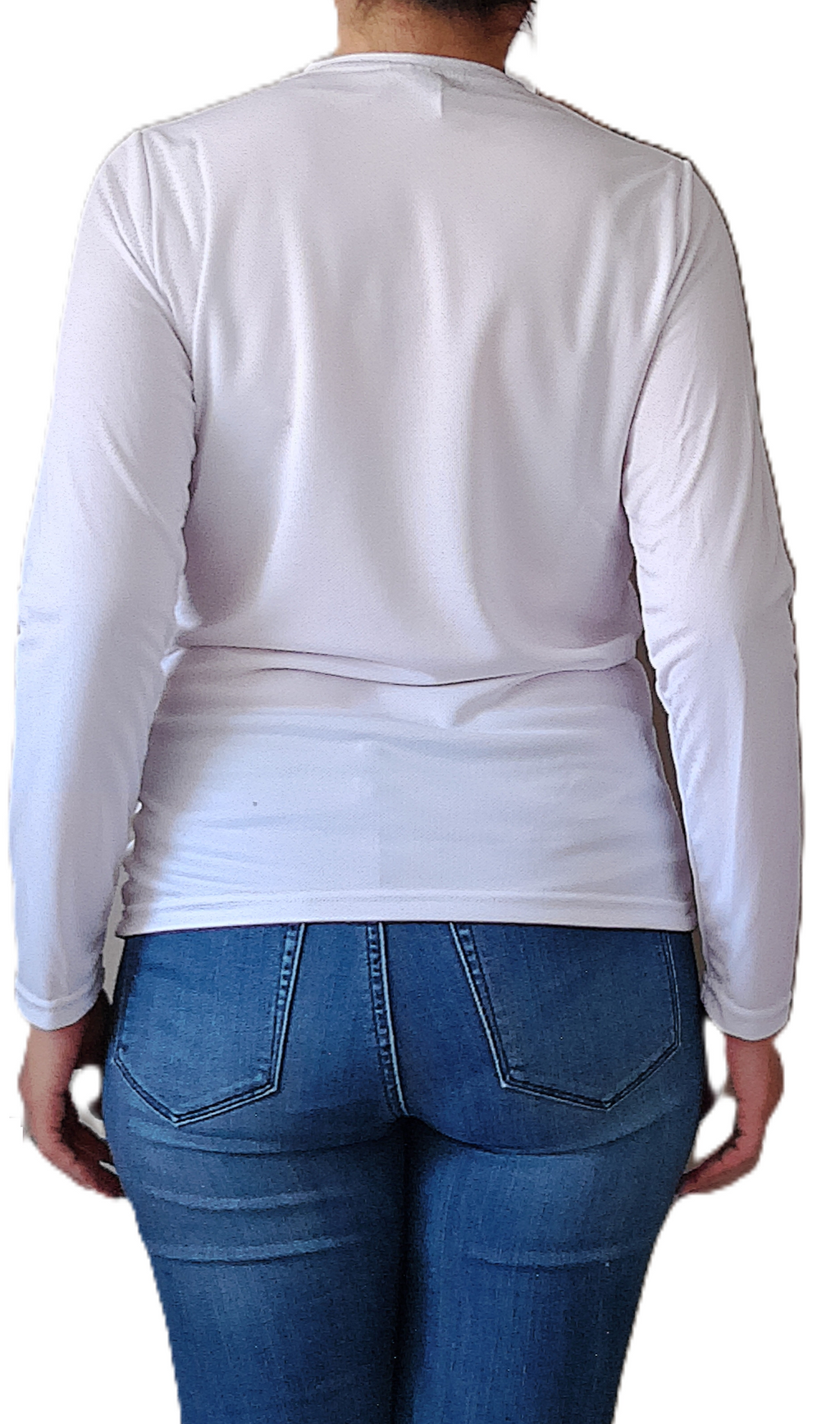 Playera cuello redondo manga larga con silueta