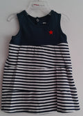 Vestido sin mangas marinero, de rayas y estrella roja para niña
