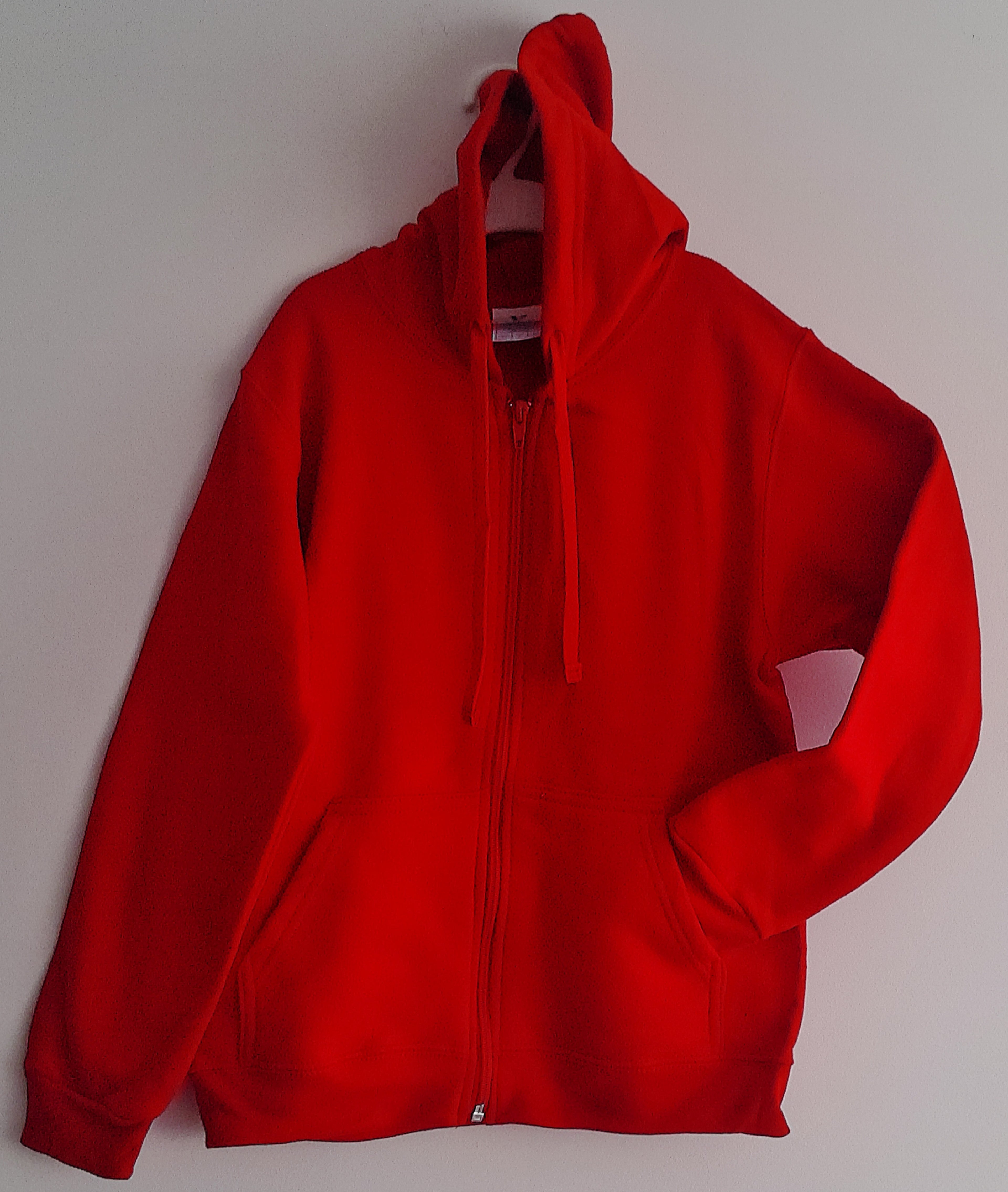 Sudadera roja infantil con cierre y capucha
