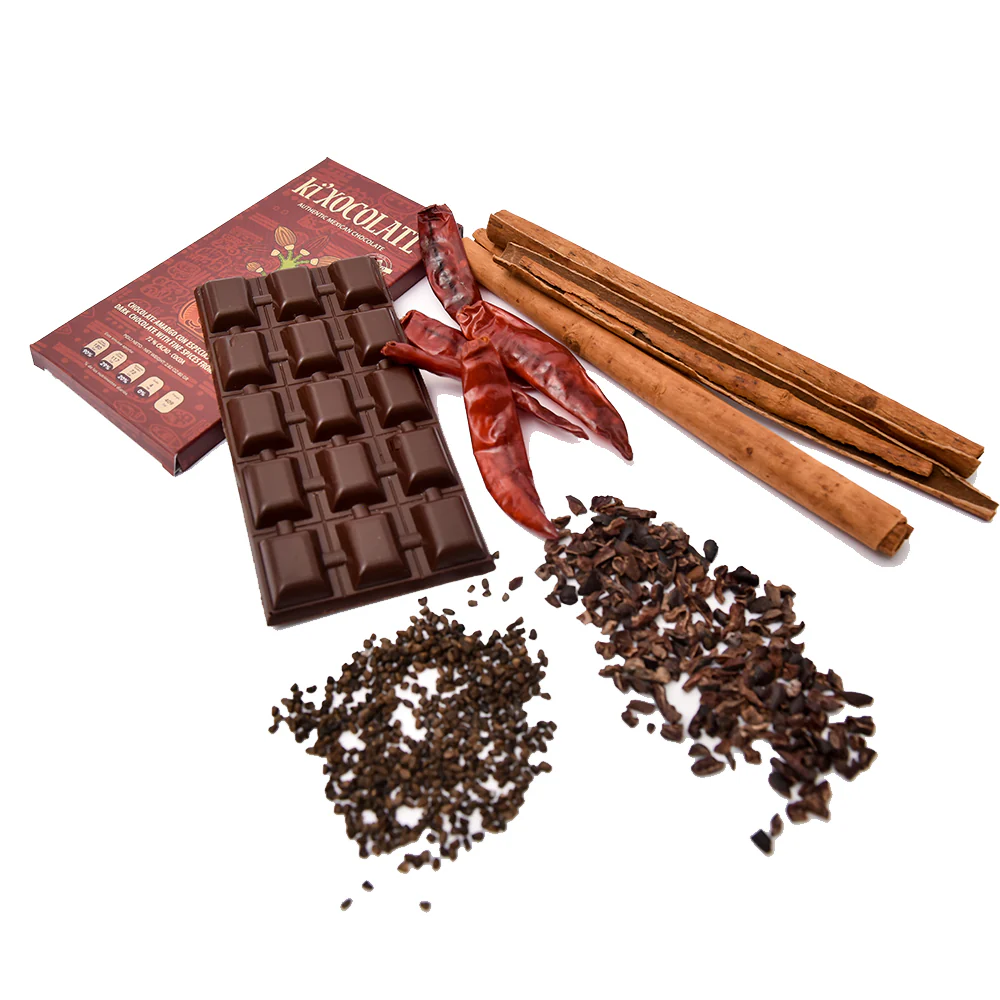 Chocolate Amargo Ki’Xocolatl con Especias de Chiapas – 75% Cacao